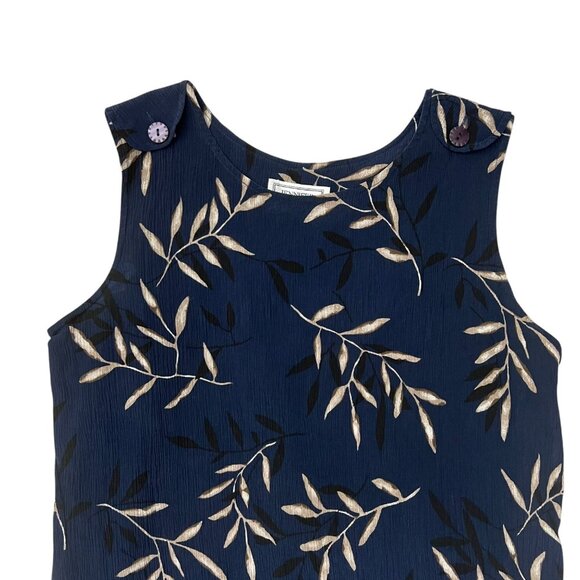 Vtg Jennifer Moore Silk Fall Floral Print Sleeveless Maxi Dress Navy 6 Grunge - Picture 3 of 10